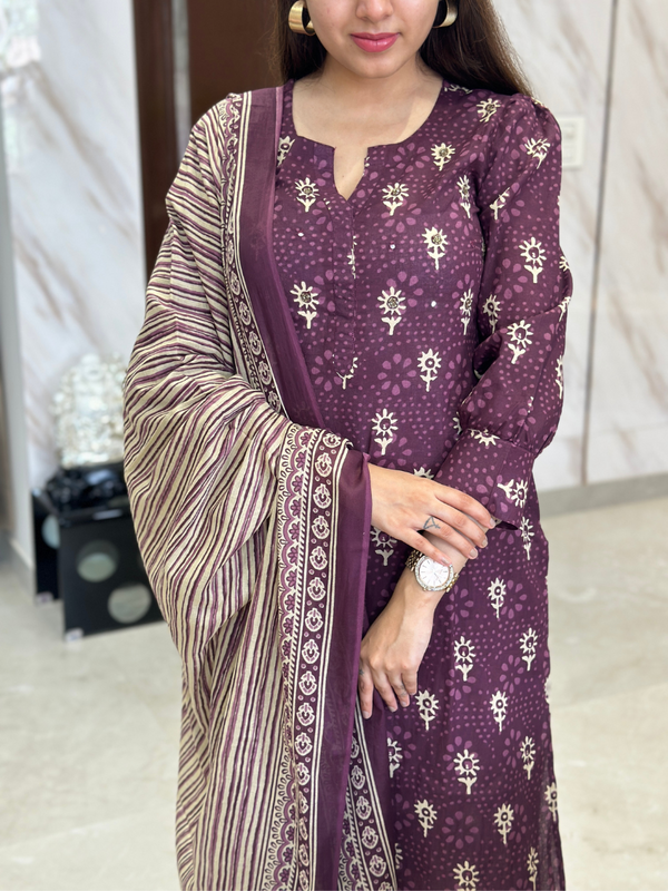 Manjusha Plum Kurta Suit Set