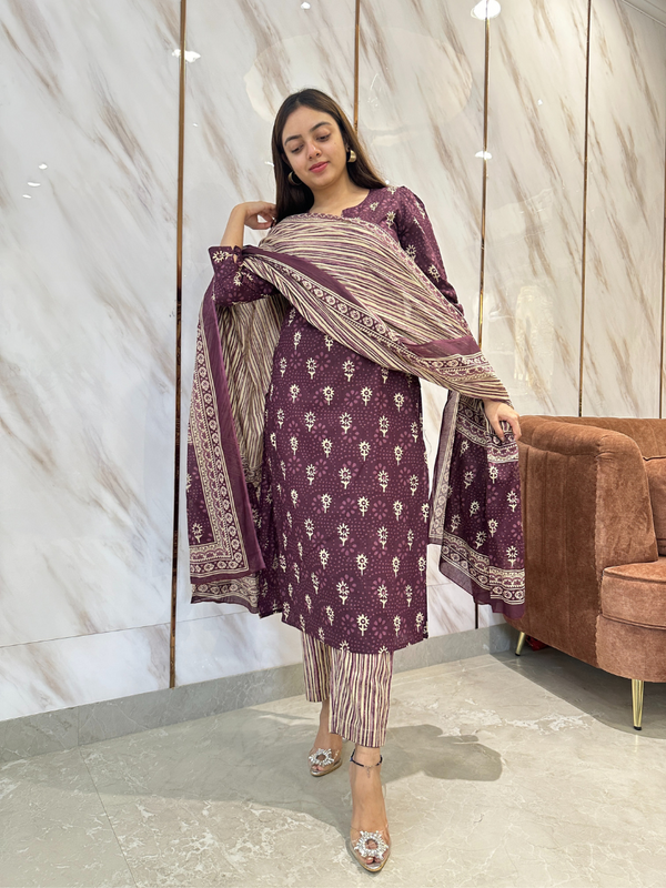 Manjusha Plum Kurta Suit Set