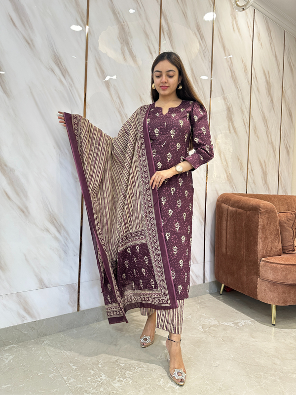 Manjusha Plum Kurta Suit Set