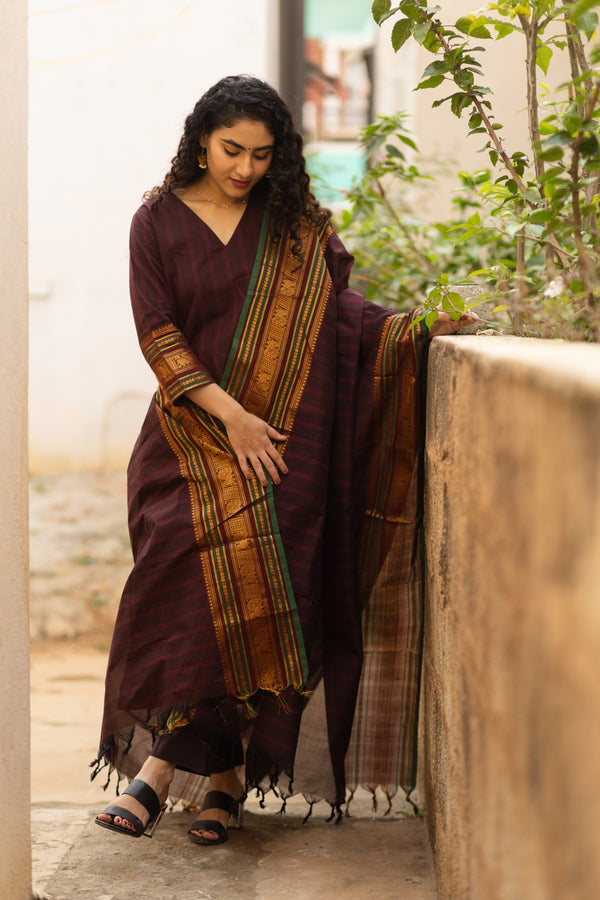 Pavithra Vanasigaram korvai Chettinad kanchi Cotton Set-with lining