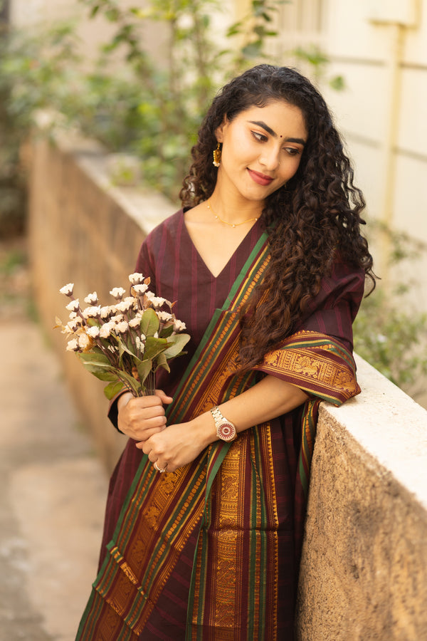 Pavithra Vanasigaram korvai Chettinad kanchi Cotton Set-with lining