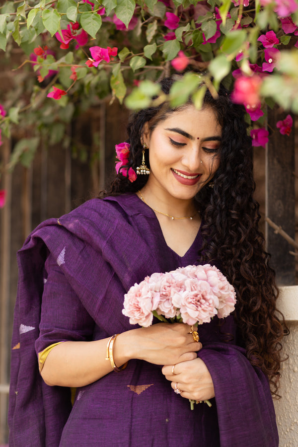 Mayurakshi Premium Pure Linen Jamdani Suit Set ✨
