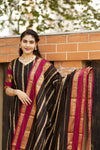 Veldhaari Pattu South Cotton – Midnight Gold Elegance