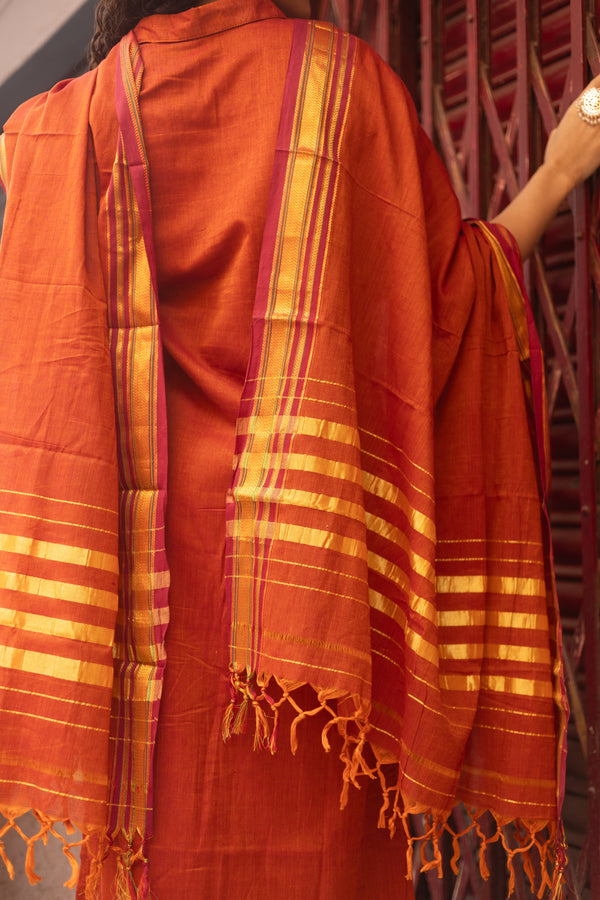 Rust Aura – Narayanpeth Cotton Suit Set