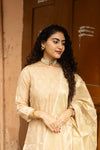 Sheen – Cream Gold Cotton Silk Suit Set