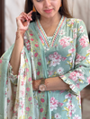 Anshula Mint Floral Delight Kurta Suit Set