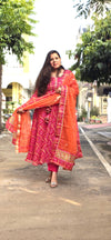 Sharvani Ghatchola Kota Doria Anarkali suit set