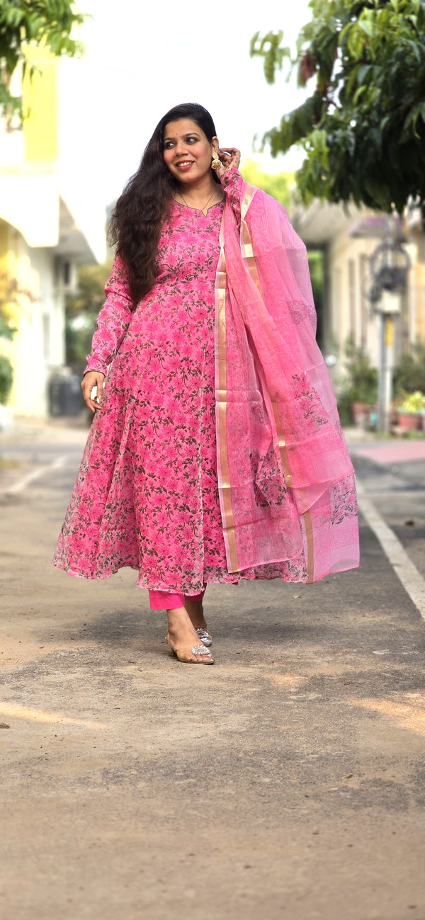 Tarunika Kota Doria Anarkali suit set