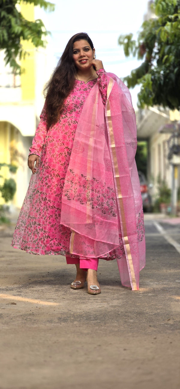 Tarunika Kota Doria Anarkali suit set