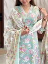 Anshula Mint Floral Delight Kurta Suit Set