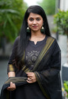 Manglagiri kollam south cotton black suit with lining