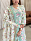 Anshula Mint Floral Delight Kurta Suit Set