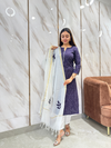 Vasuda Purple Ikkat Kurta Suit Set