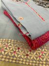 Shringaara Grey Kota Doria Gota Patti Kurta Set with Red Bandhej Skirt