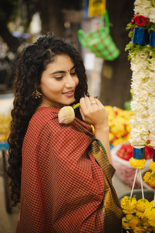 ✨Kanmani Grace inKanchi Cotton Silk Zari Elegance ✨