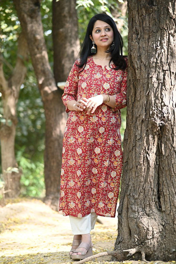 Ruhi Red Casual Kurta