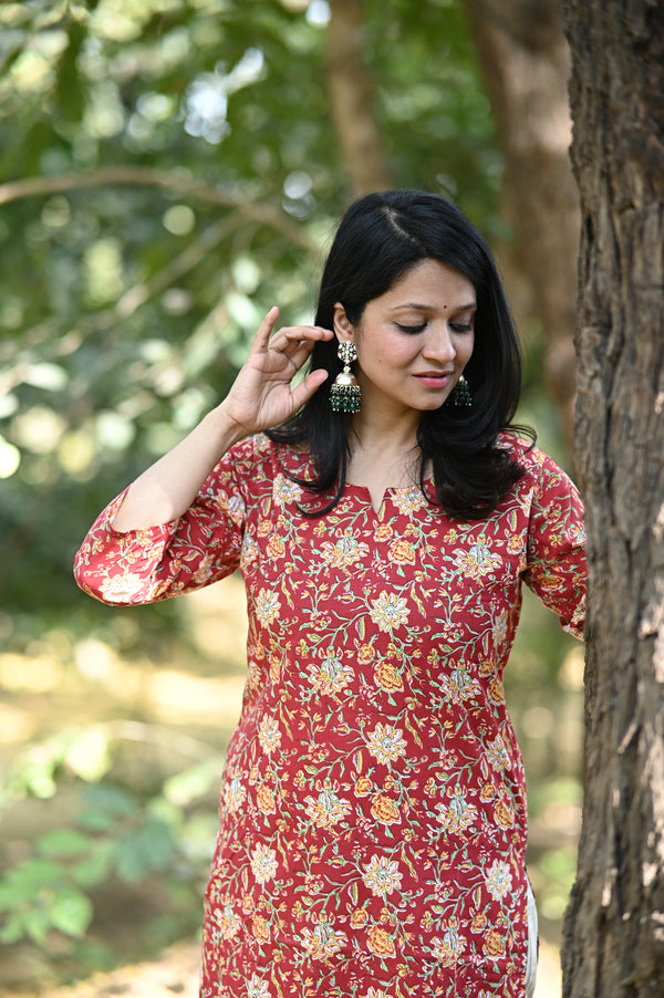 Ruhi Red Casual Kurta
