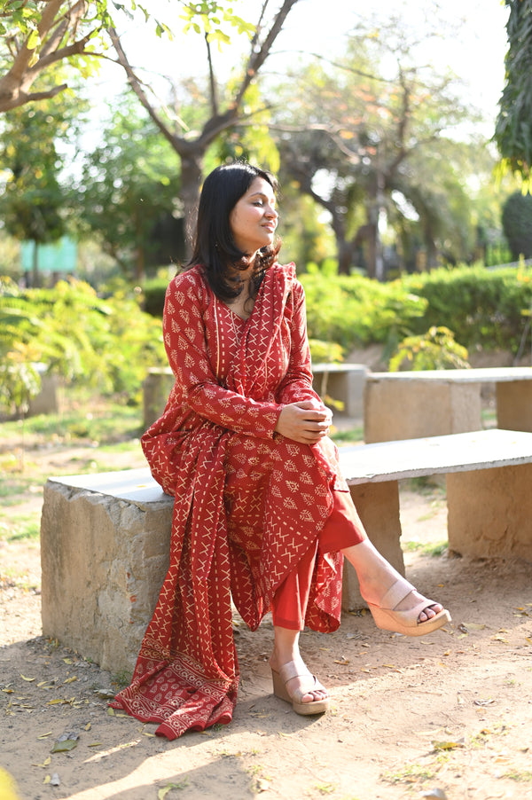 Myra Red Anarkali Suit Sets