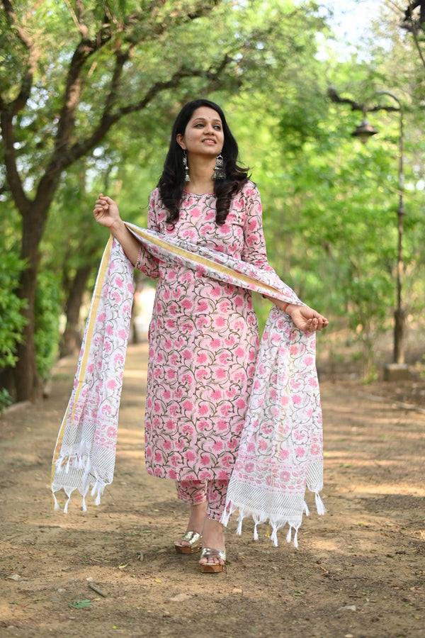 Panchi Floral Charm Cotton Suit set