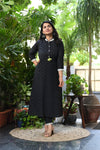 Maahi Black Schiffli A line Kurta Pant