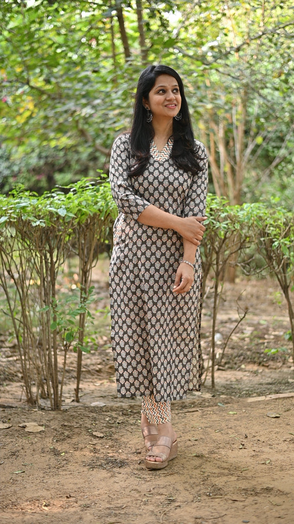 Saanvi Brown Kurta Pant Sets