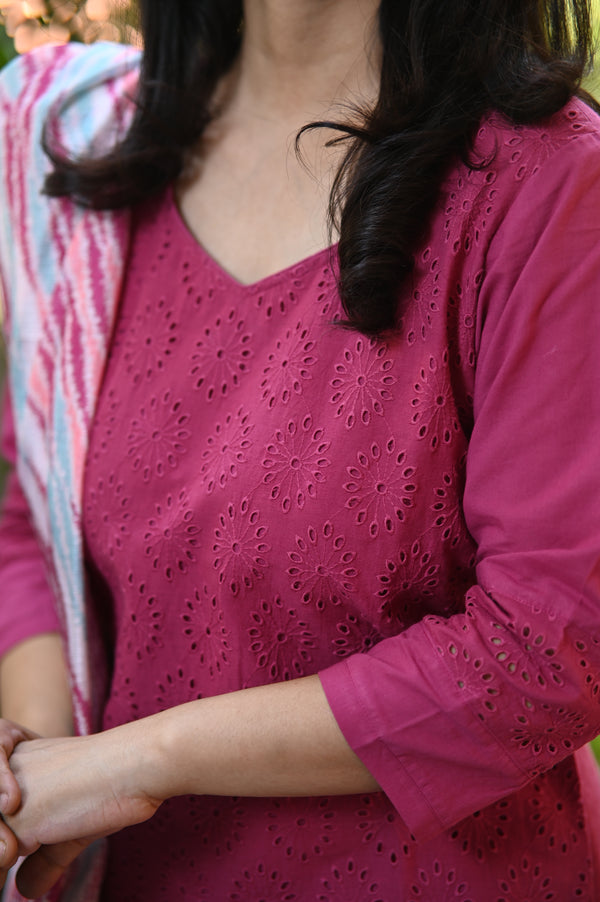 Gulabi Cotton Schifflie Suit Sets