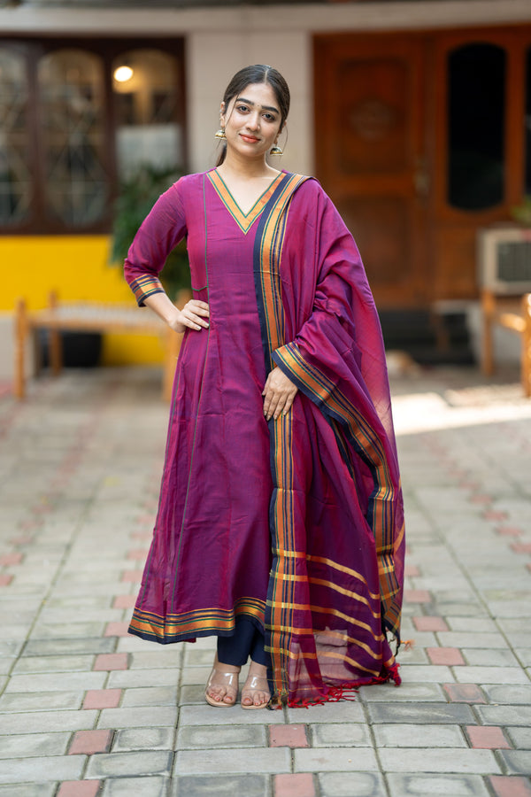 Kosha Handloom Kanchi Cotton Anarkali Set