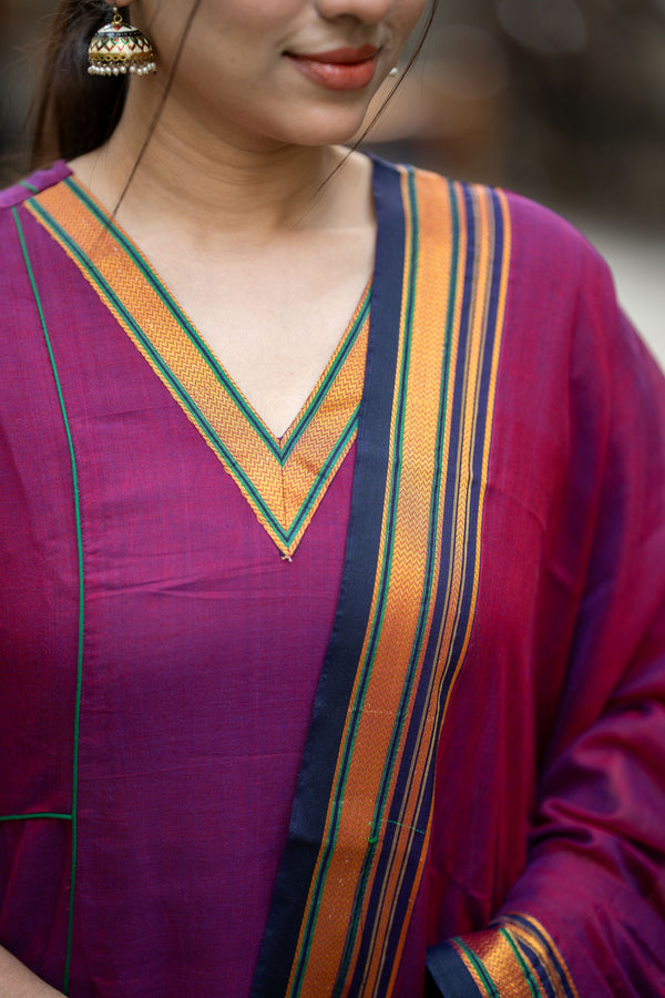 Kosha Handloom Kanchi Cotton Anarkali Set