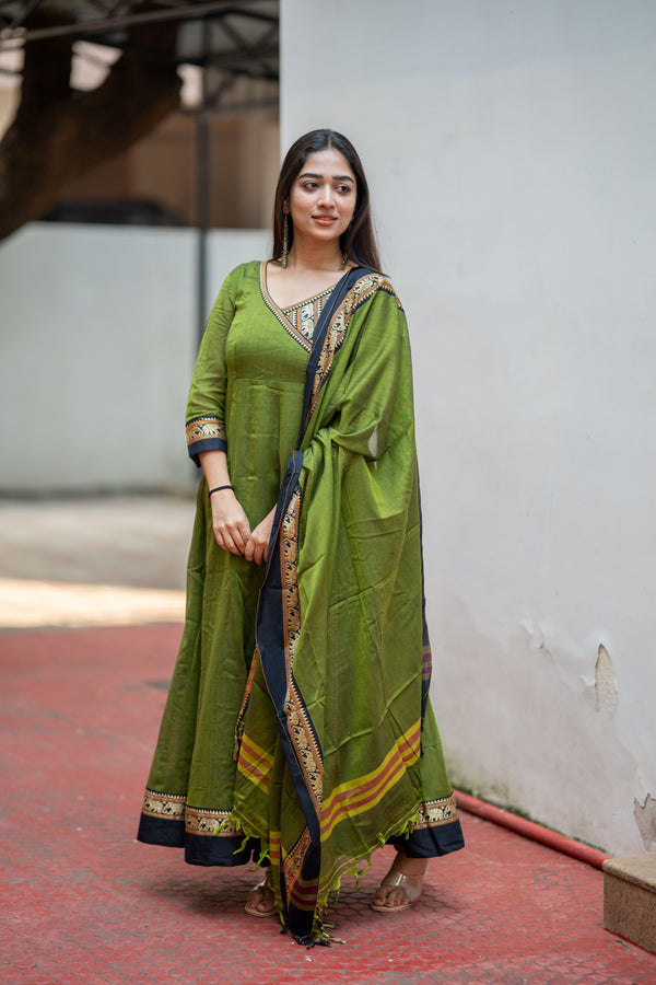 Tharvika Emerald Narayanpeth Anarkali Set