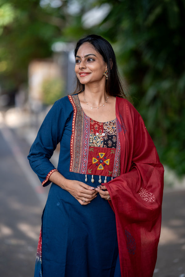 🌟Tassel Tale Heritage Cotton Kurta Set