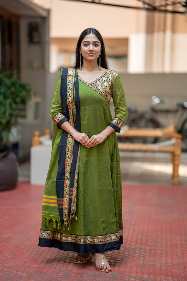 Tharvika Emerald Narayanpeth Anarkali Set
