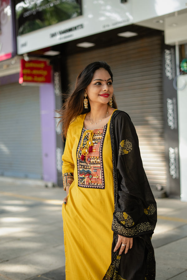 Nivea Mustard Grace Set with Dupatta