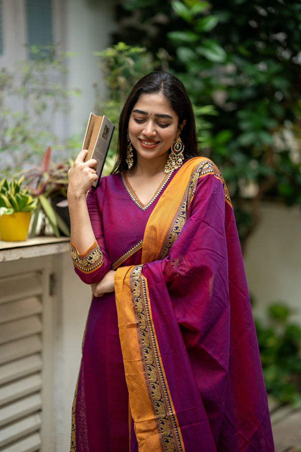 Tishara Royale Narayanpeth Handloom Cotton kurta pant Set