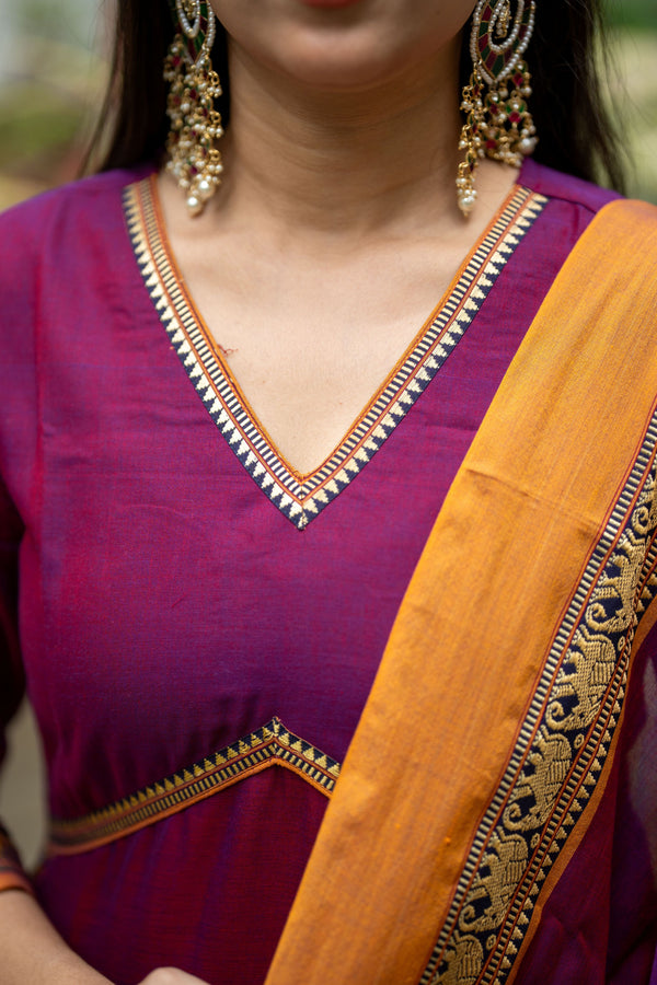 Tishara Royale Narayanpeth Handloom Cotton kurta pant Set