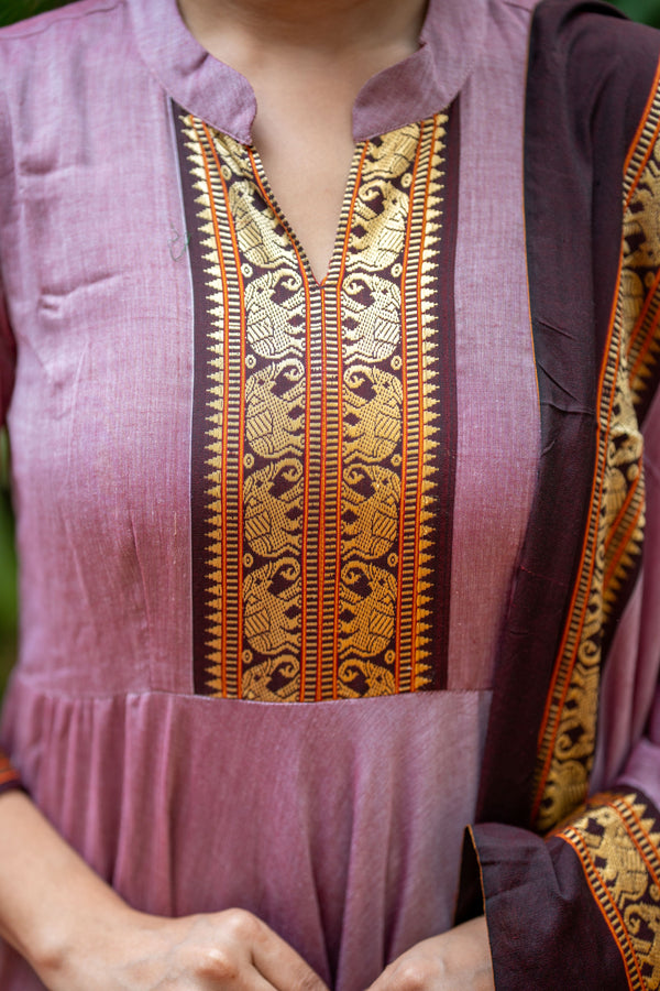 Tvarita Bloom Narayanpeth Handloom Cotton Anarkali Set