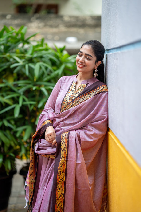 Tvarita Bloom Narayanpeth Handloom Cotton Anarkali Set