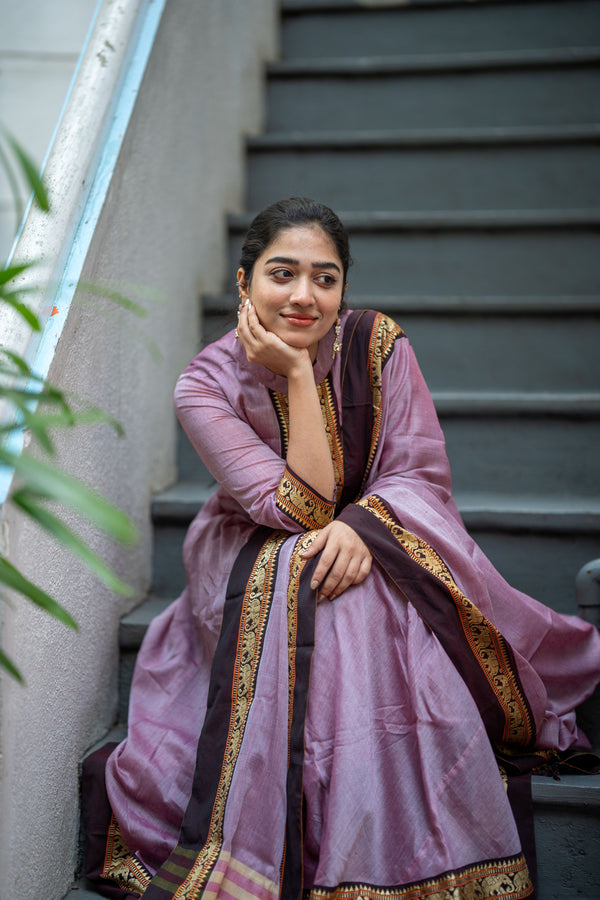 Tvarita Bloom Narayanpeth Handloom Cotton Anarkali Set