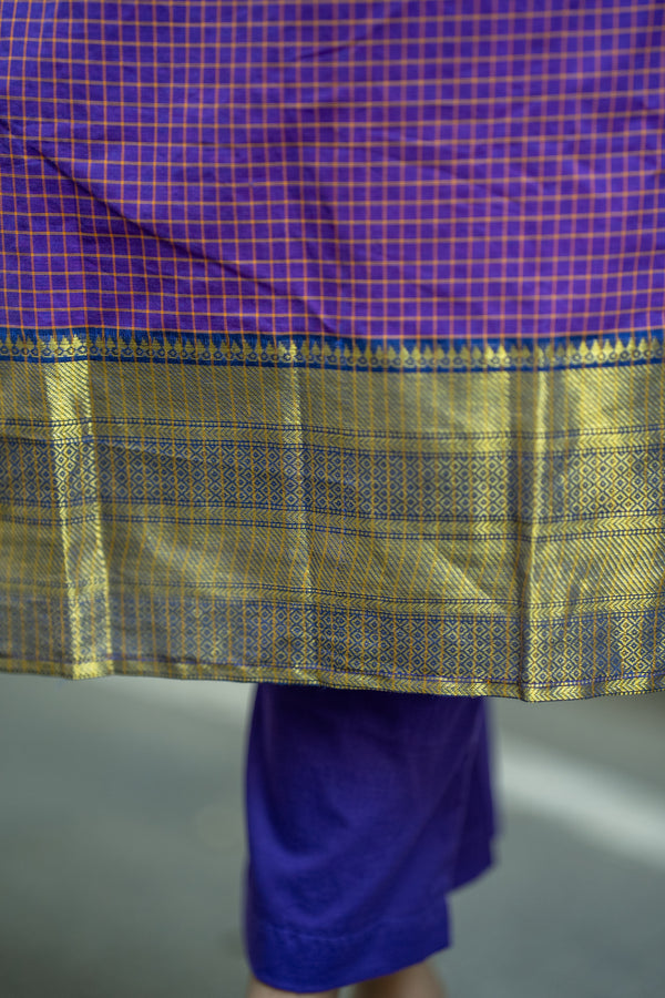 💜 Grace with Kanchi Cotton Traditional Checks & Zari Brilliance 💜