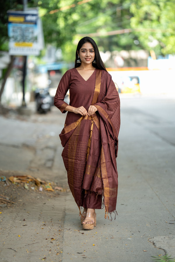 β¨ Zohira β Mangalagiri The Graceful Luxe Cotton Silk Suit
