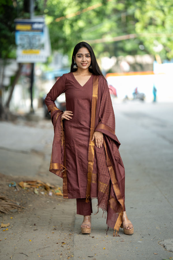 β¨ Zohira β Mangalagiri The Graceful Luxe Cotton Silk Suit