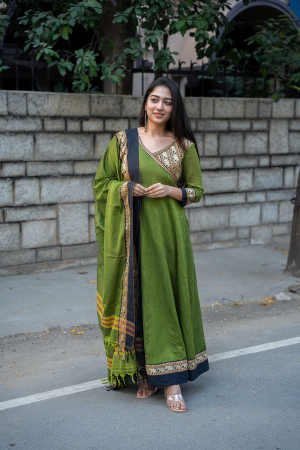 Tharvika Emerald Narayanpeth Anarkali Set