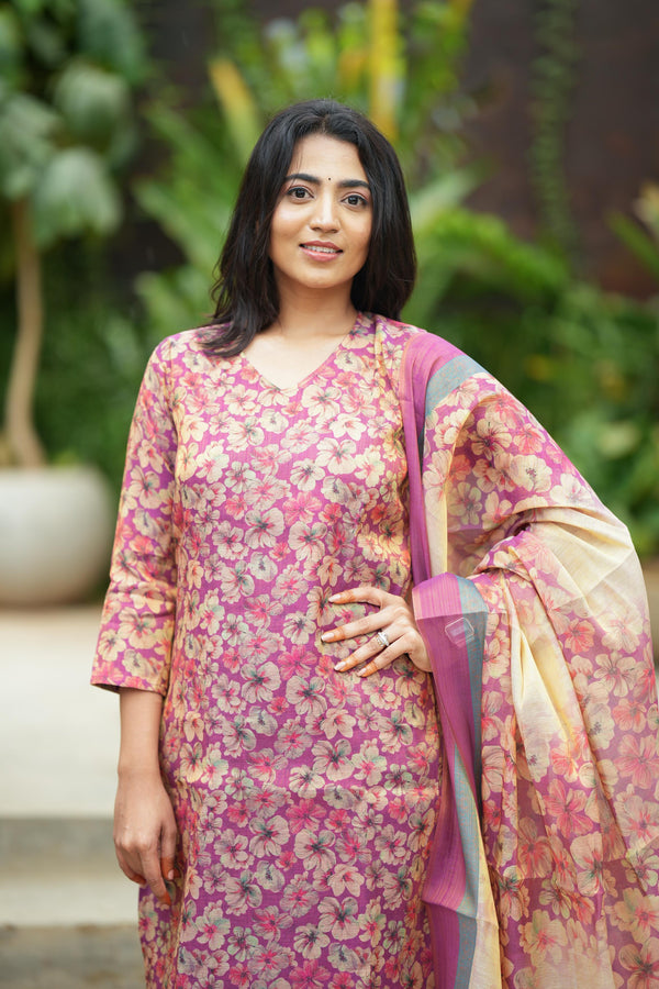 Devanshi Blossom Breeze Tissue Silk Kurta Set