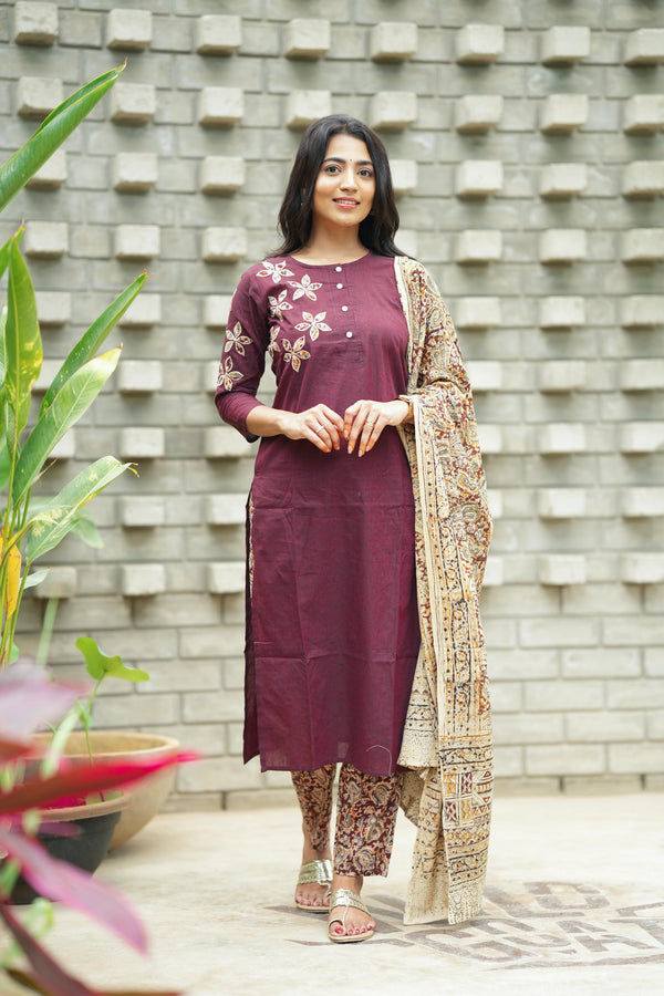 Hamsa Maroon Blossom