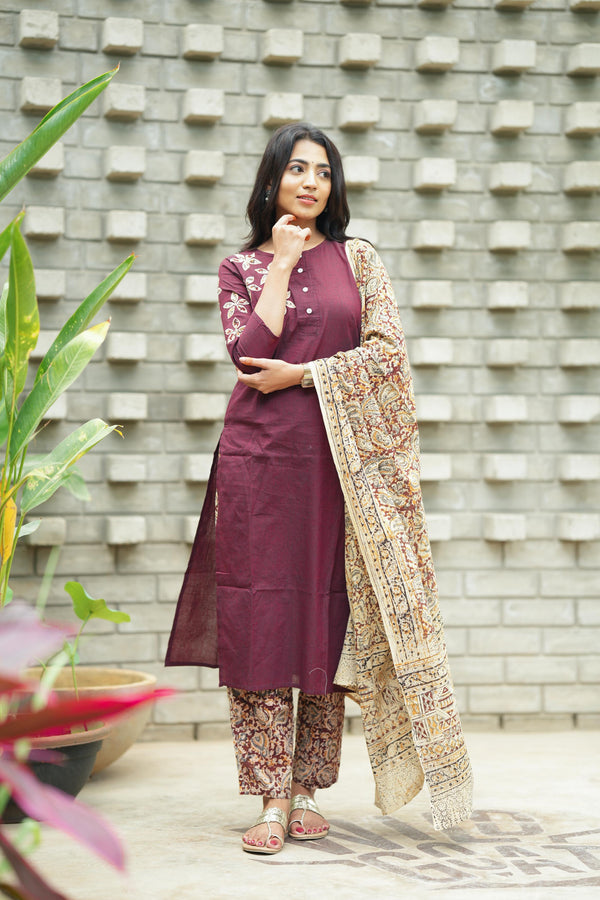 Hamsa Maroon Blossom