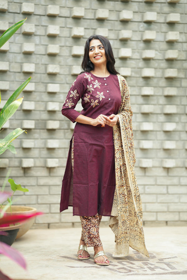 Hamsa Maroon Blossom