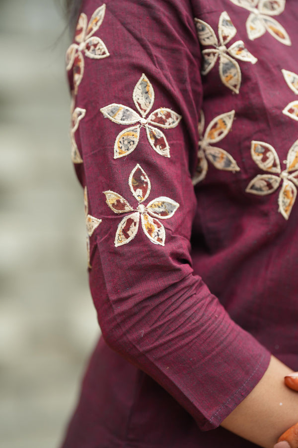 Hamsa Maroon Blossom