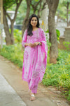 Valli Elegant Floral Pink Hand Block Salwar Suit