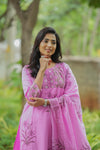 Valli Elegant Floral Pink Hand Block Salwar Suit