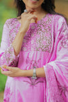Valli Elegant Floral Pink Hand Block Salwar Suit
