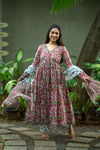 Kalangi Bagru Hand Block Cotton Anarkali